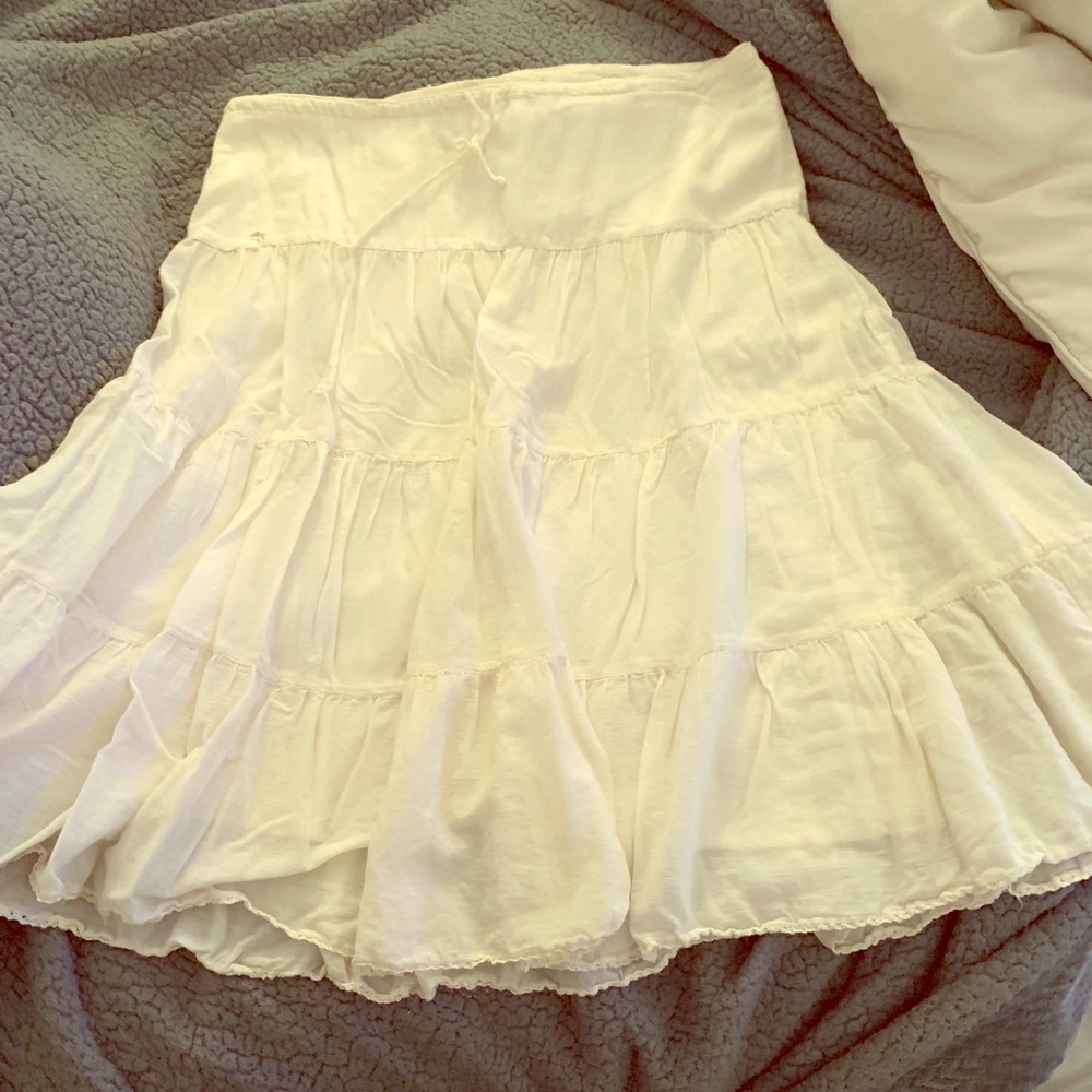 Abercrombie & Fitch midi boho style white skirt